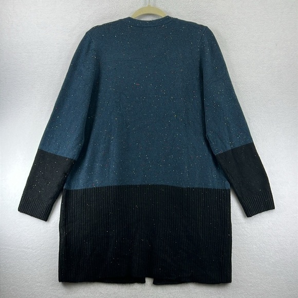 Love Ellie (Stitch Fix) Cardigan Size L Blue & Black Open Front Colorblock NWOT - Picture 4 of 11